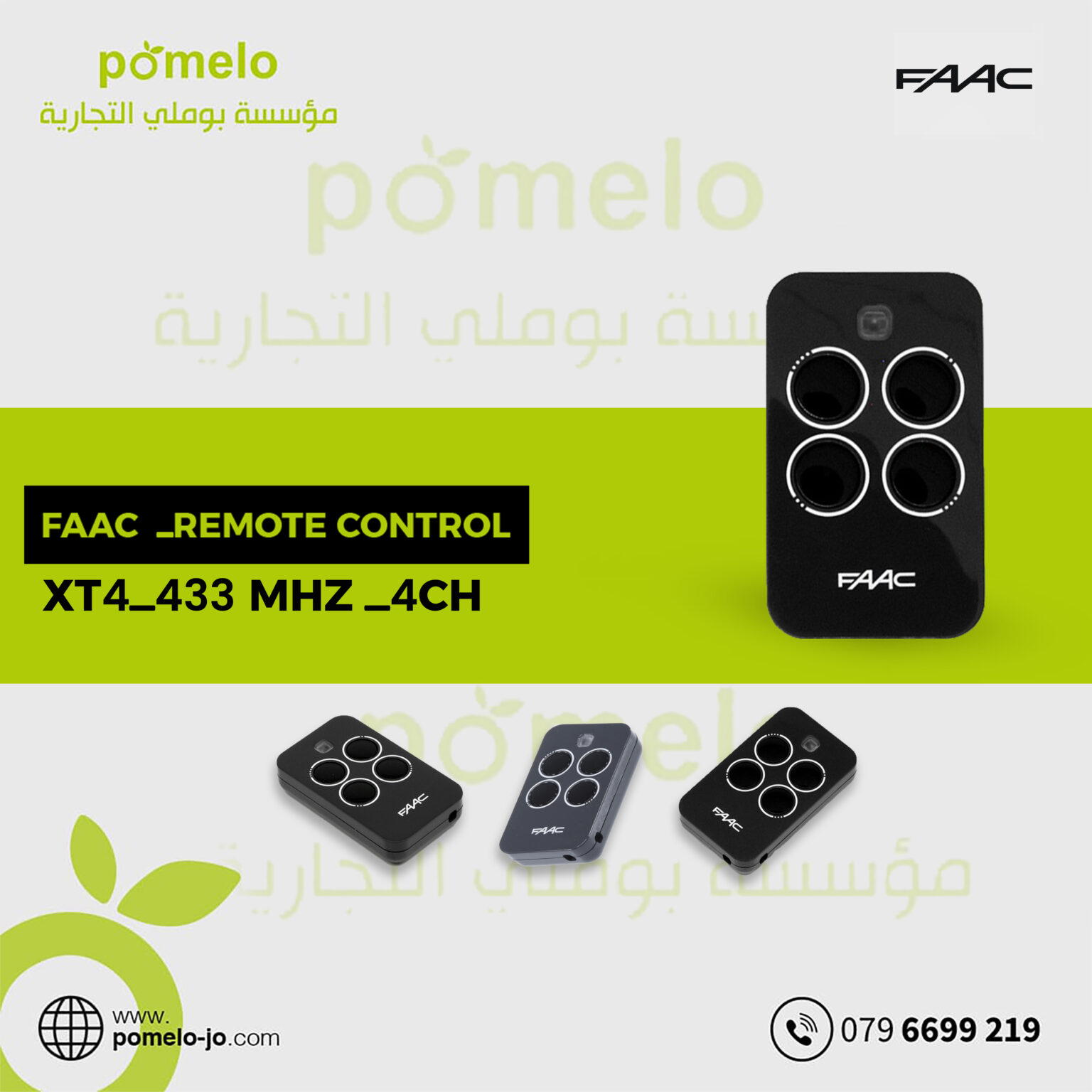 FAAC - REMOTE CONTROL XT4 - 433 MHz - 4CH