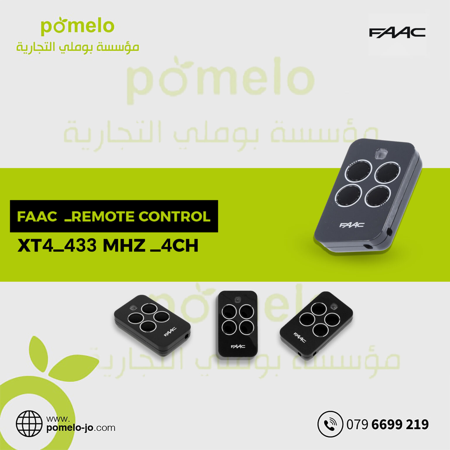 FAAC - REMOTE CONTROL XT4 - 433 MHz - 4CH